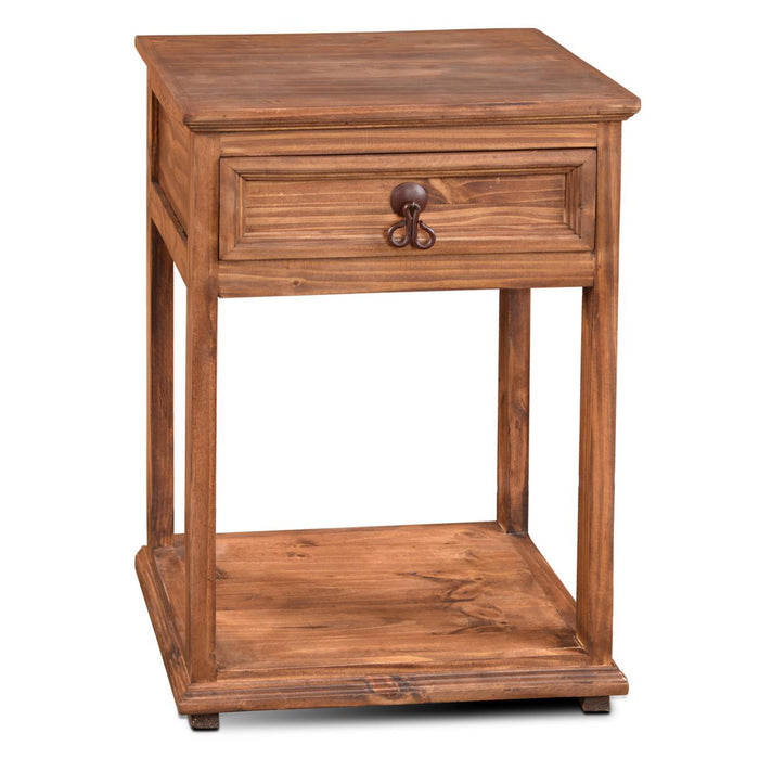 Montclare 1 Drawer End Table - Brown Wax - Crafters and Weavers