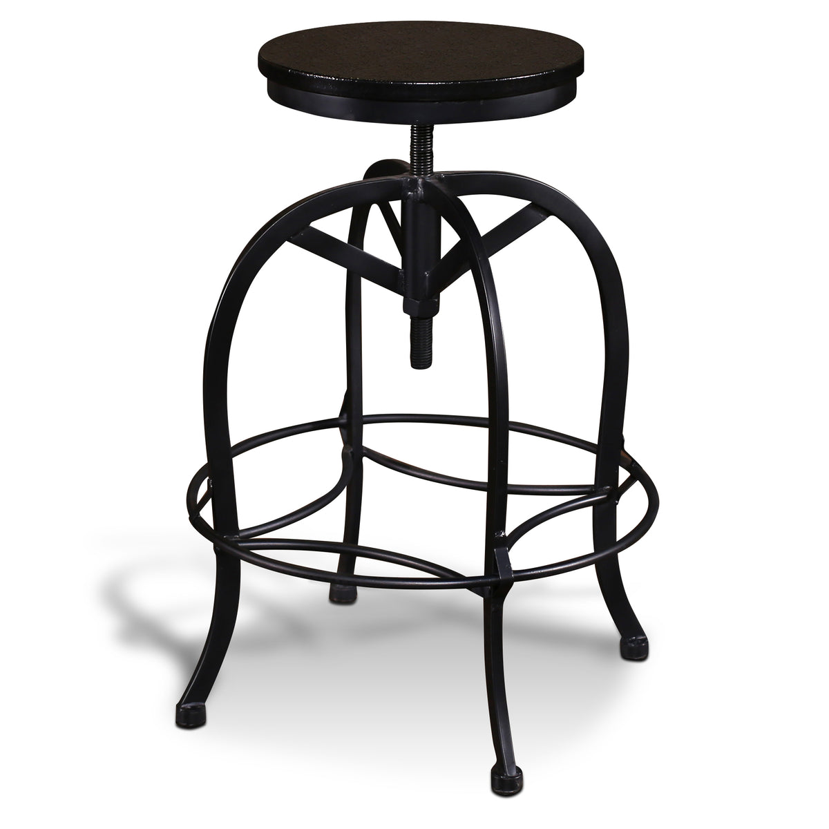 Industrial mansard adjustable height online black bar stool