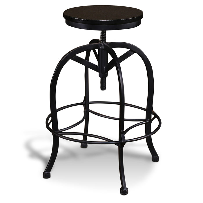 Bistro Industrial Adjustable Height Bar Stool - Crafters and Weavers