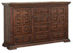 Greenview Carved Panel Dresser - Old World Brown - Crafters and Weavers