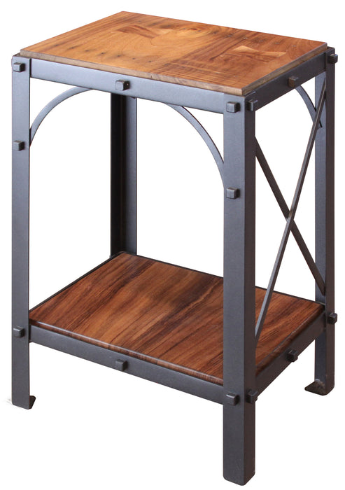 Granville Parota Industrial Tier Side Table - Crafters and Weavers