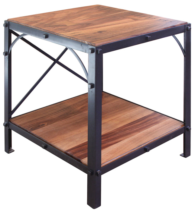 Granville Parota Industrial Tier End Table - Crafters and Weavers