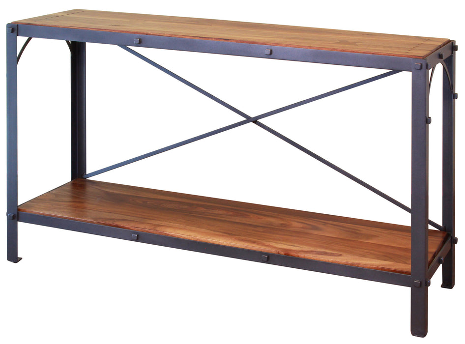 Granville Parota Industrial Tier Console Table - Crafters and Weavers