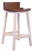 Granville Stationary Bar Stool - Rustic Brown/White - 30" High - Crafters and Weavers
