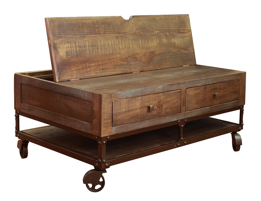 Greenview Forged Iron Lift Top Coffee Table - Crafters and Weavers