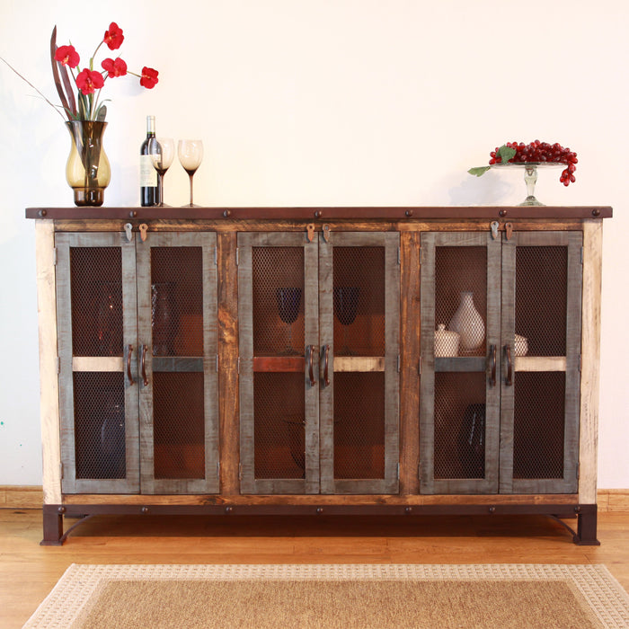 Bayshore 6 Door Sideboard - Mesh Doors - 72" - Crafters and Weavers
