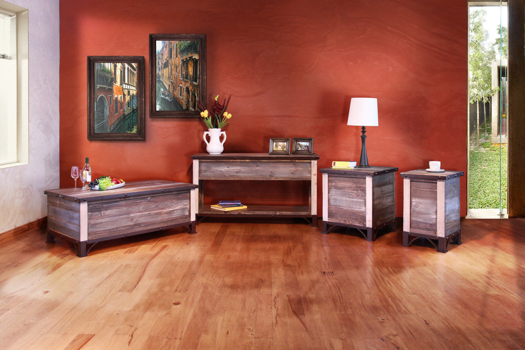 DUPLICATE LISTING Bayview Rustic Pine Wood Coffee Table - Storage Trunk - Crafters and Weavers