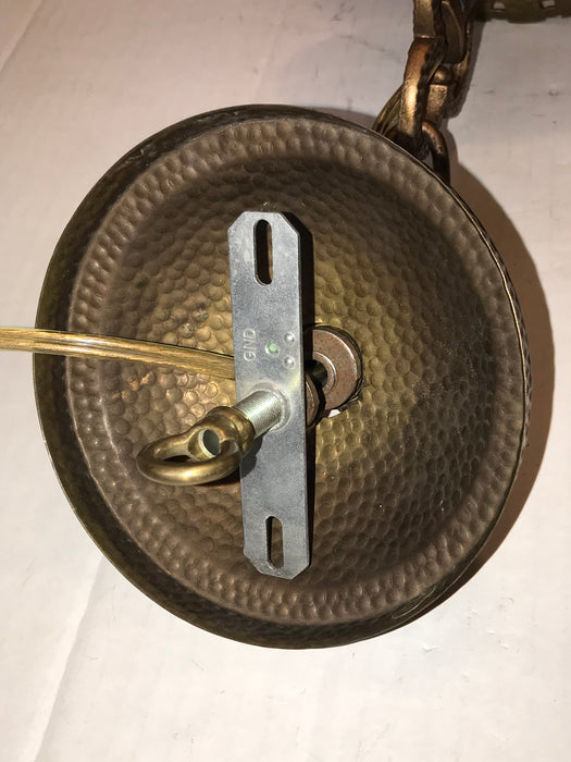 ANTIQUE TUDOR / ARTS & CRAFTS 1920's 3 LIGHT FIXTURE - Crafters and Weavers