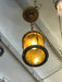 ANTIQUE WILLIAMSON 1920's AMBER CRACKLE GLASS CAST BRASS LANTERN - Crafters and Weavers