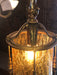 ANTIQUE WILLIAMSON 1920's AMBER CRACKLE GLASS CAST BRASS LANTERN - Crafters and Weavers