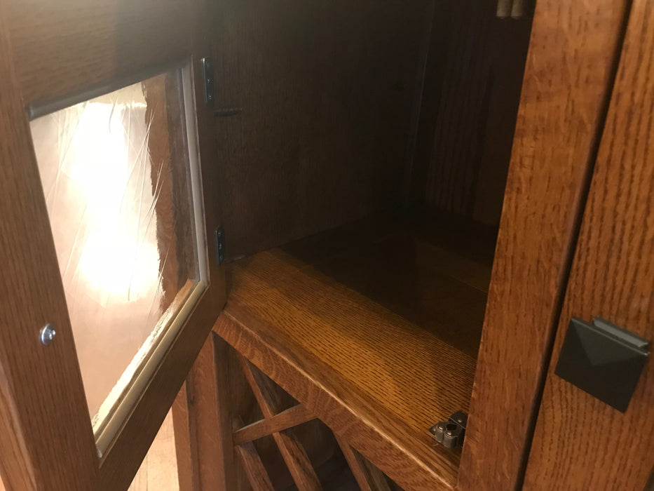 CLOSED LISTING Amish Made Quarter Sawn White Oak Wine Cabinet - 36" - Crafters and Weavers