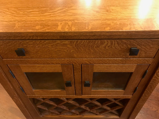 CLOSED LISTING Amish Made Quarter Sawn White Oak Wine Cabinet - 36" - Crafters and Weavers