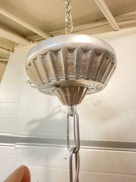 ART DECO 1930's 4 LIGHT SLIP SHADE CHANDELIER