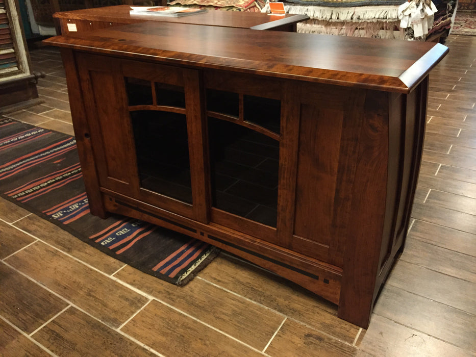 SOLD OUT Amish Custom Made Mission Wood Inlay TV Stand - 48" - Crafters and Weavers