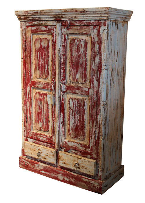 Painted Antique Armoire - Crafters and Weavers