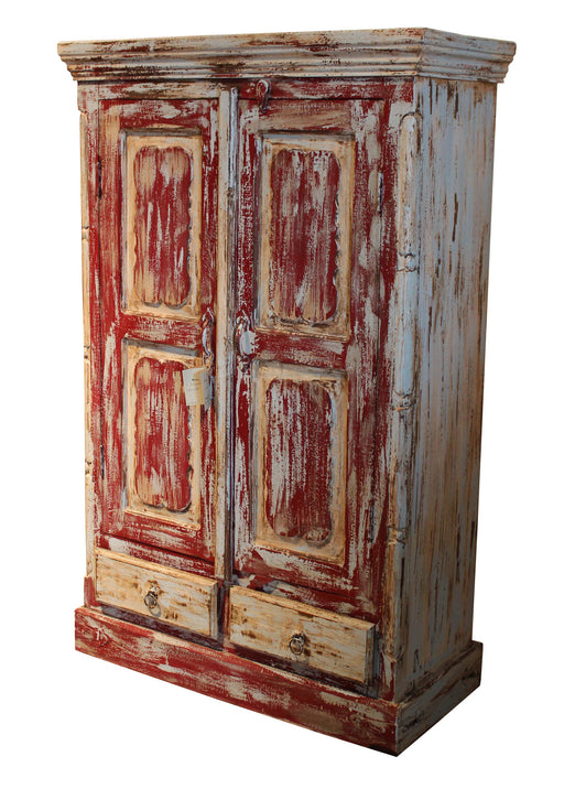 Painted Antique Armoire - Crafters and Weavers
