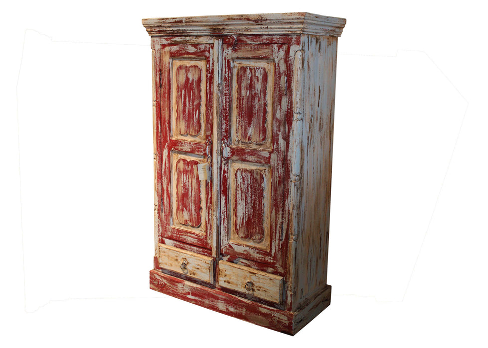 Painted Antique Armoire - Crafters and Weavers