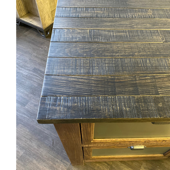 Emerson Kitchen Island - Rustic Walnut - Crafters and Weavers