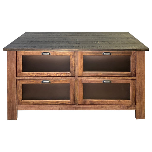 Emerson Kitchen Island - Rustic Walnut - Crafters and Weavers