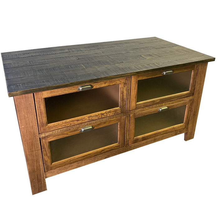 Emerson Kitchen Island - Rustic Walnut - Crafters and Weavers