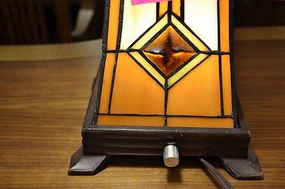 SOLD OUT Tiffany Mission style Stained glass Table Lamp TF1735TL - Crafters and Weavers