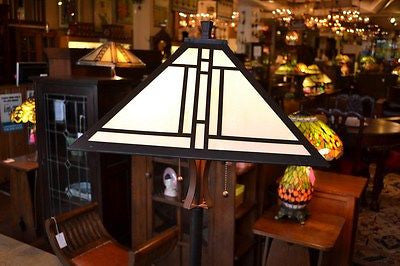 Tiffany Mission style Stained glass Floor Lamp PAG18FL - Crafters and Weavers