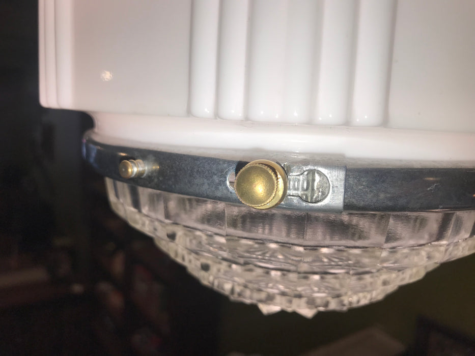 Pair of Art Deco Holophane Flush Mount Fixtures - Crafters and Weavers