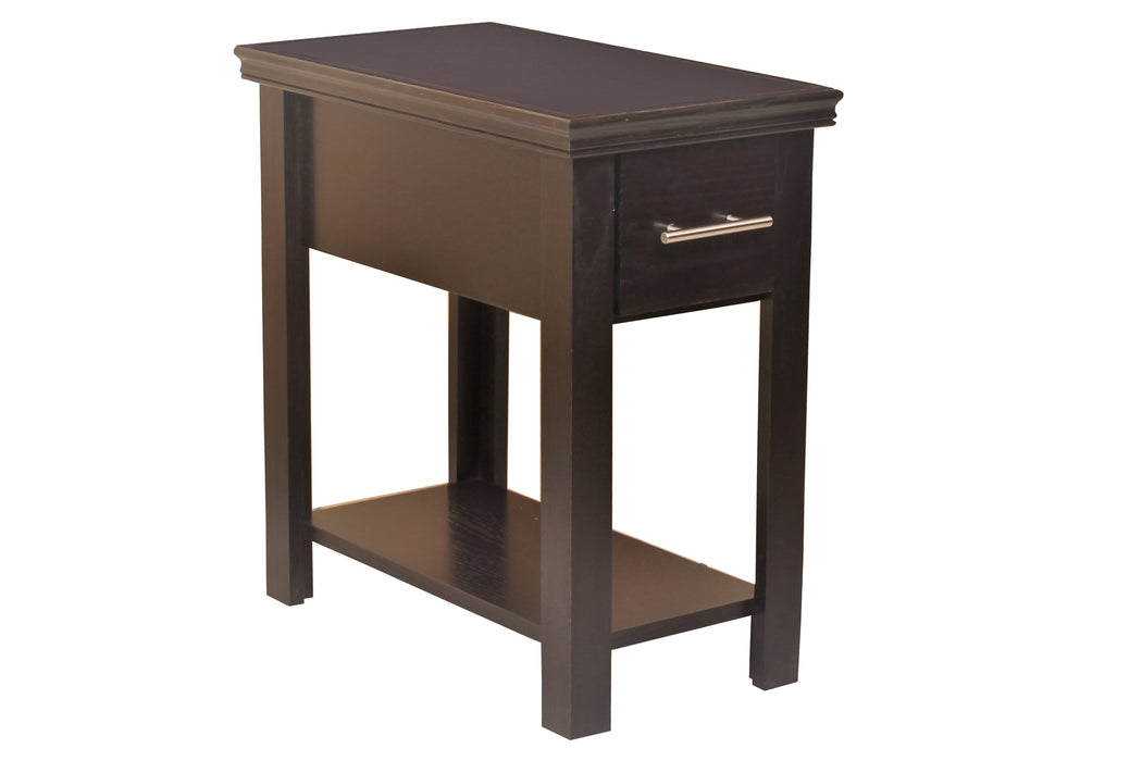 Brookline 1 Drawer Side Table - Espresso - Crafters and Weavers