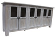 Gaines 6 Door Sideboard - Distressed White - 72" - Crafters and Weavers