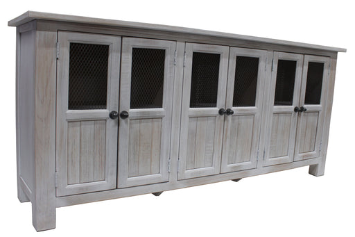 Gaines 6 Door Sideboard - Distressed White - 72" - Crafters and Weavers