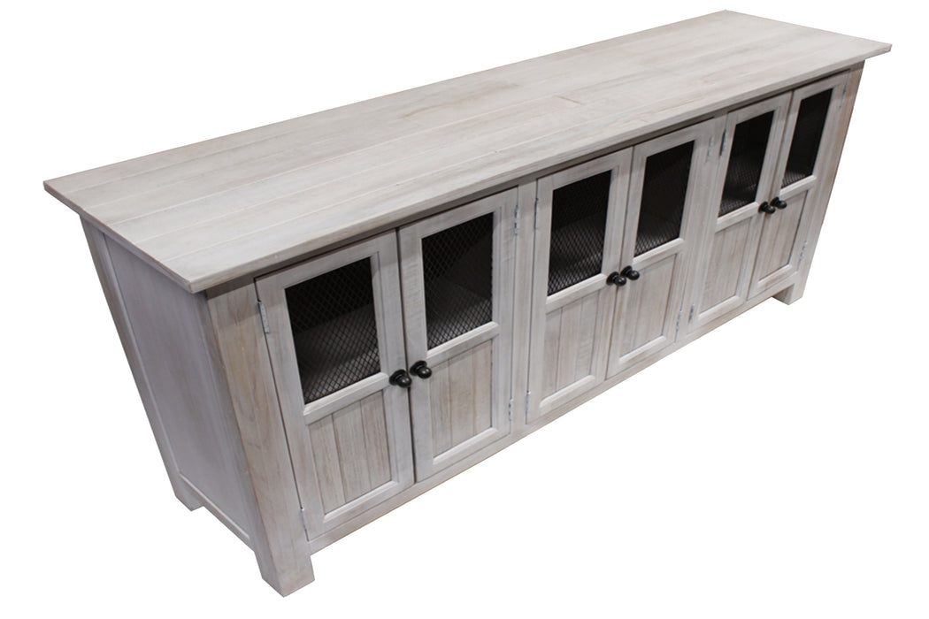 Gaines 6 Door Sideboard - Distressed White - 72" - Crafters and Weavers