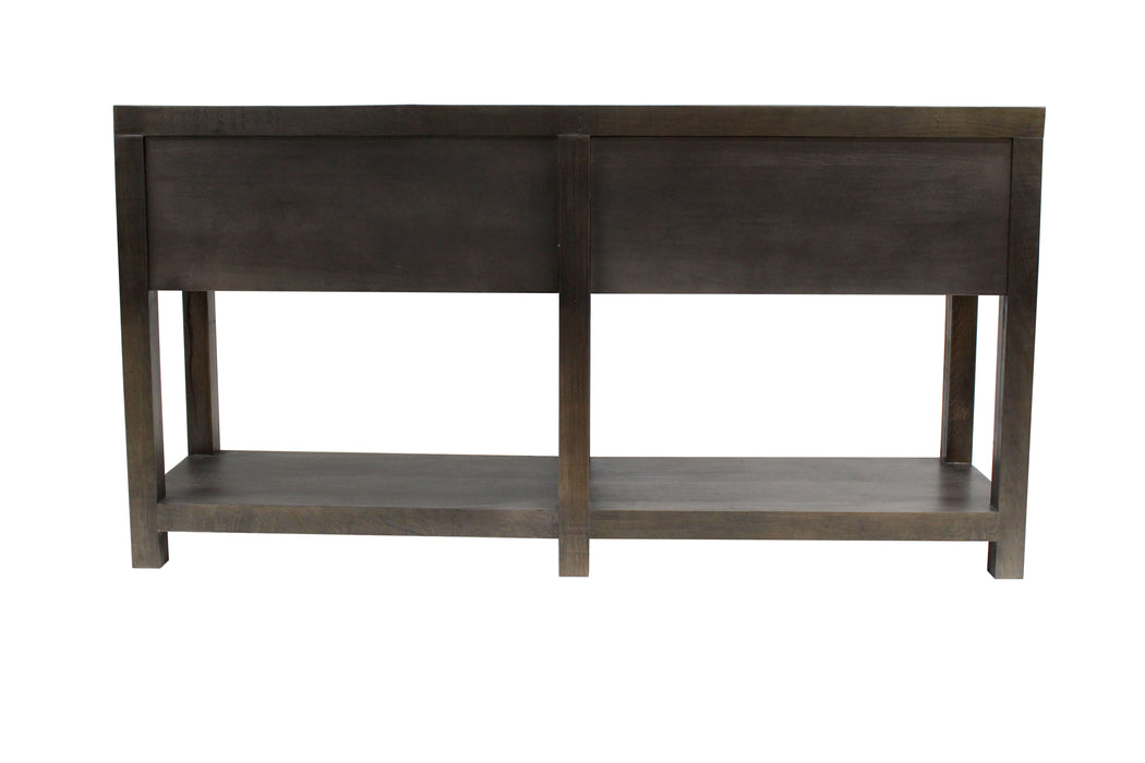 Emerson 2 Drawer Console Table - Distressed Black - Crafters and Weavers