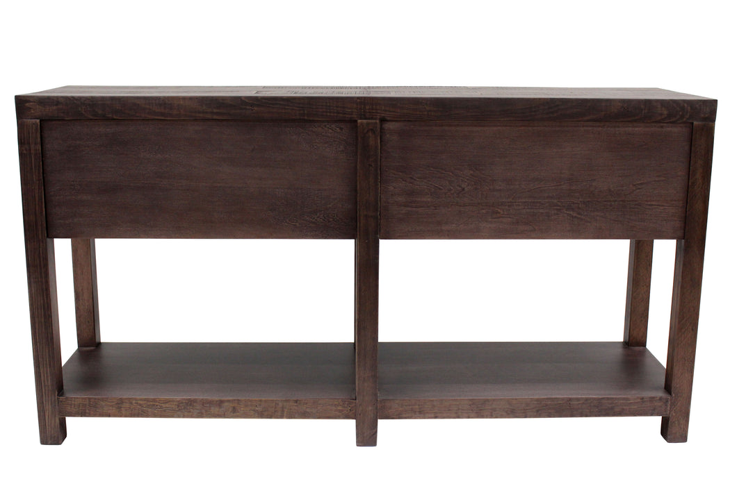 Emerson 2 Drawer Console Table - Rustic Walnut - Crafters and Weavers