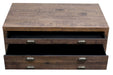 Emerson 2 Drawer Coffee Table - Rustic Walnut - Crafters and Weavers