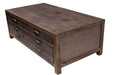 Emerson 2 Drawer Coffee Table - Rustic Walnut - Crafters and Weavers