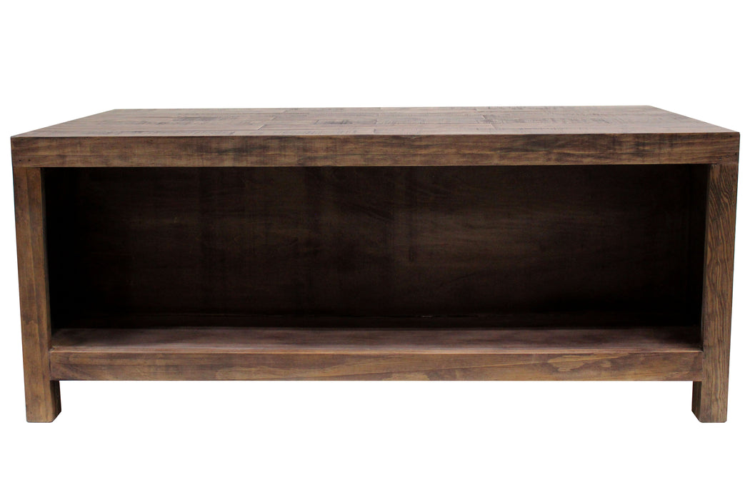 Emerson 2 Drawer Coffee Table - Rustic Walnut - Crafters and Weavers