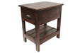 Emerson 1 Drawer Side Table - Rustic Walnut - Crafters and Weavers