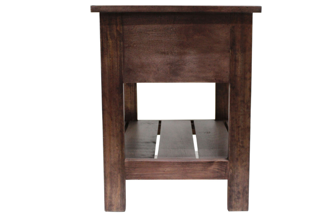 Emerson 1 Drawer Side Table - Rustic Walnut - Crafters and Weavers
