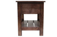 Emerson 1 Drawer Side Table - Rustic Walnut - Crafters and Weavers