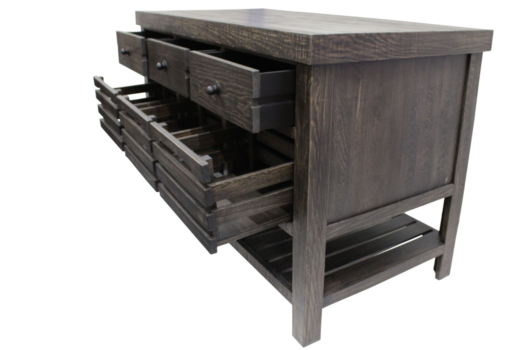 OUT OF STOCK Caisse Kitchen Island - Distressed Black - Crafters and Weavers