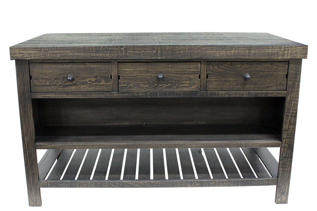 OUT OF STOCK Caisse Kitchen Island - Distressed Black - Crafters and Weavers