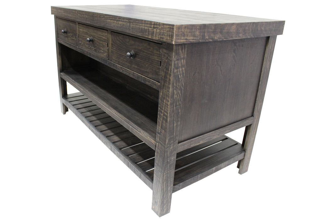 OUT OF STOCK Caisse Kitchen Island - Distressed Black - Crafters and Weavers