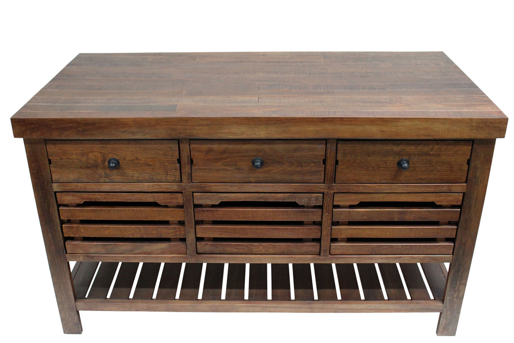 OUT OF STOCK Caisse Kitchen Island - Tobacco - Crafters and Weavers