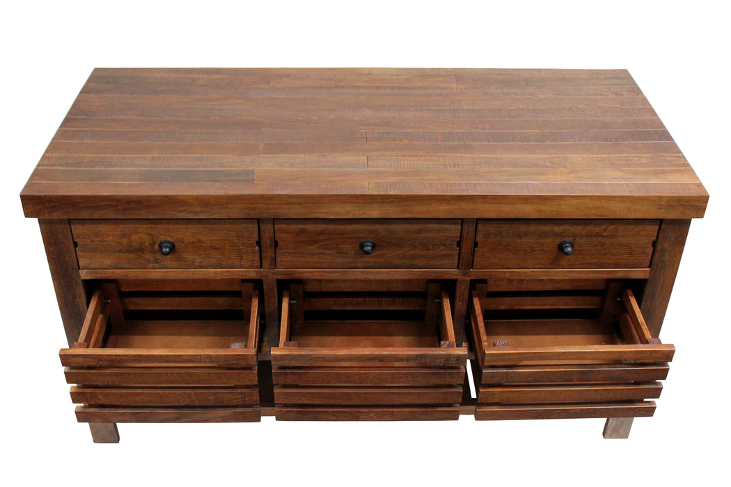 OUT OF STOCK Caisse Kitchen Island - Tobacco - Crafters and Weavers