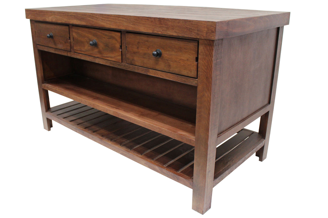OUT OF STOCK Caisse Kitchen Island - Tobacco - Crafters and Weavers