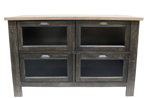 SOLD OUT Emerson Kitchen Island - Distressed Black - Crafters and Weavers