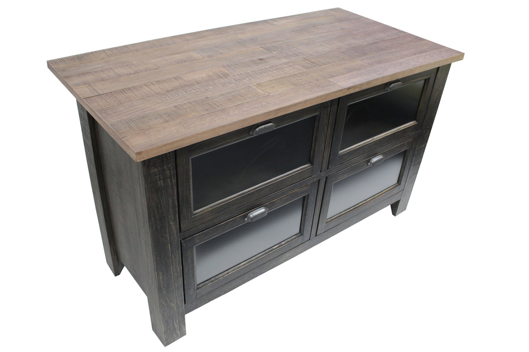 SOLD OUT Emerson Kitchen Island - Distressed Black - Crafters and Weavers