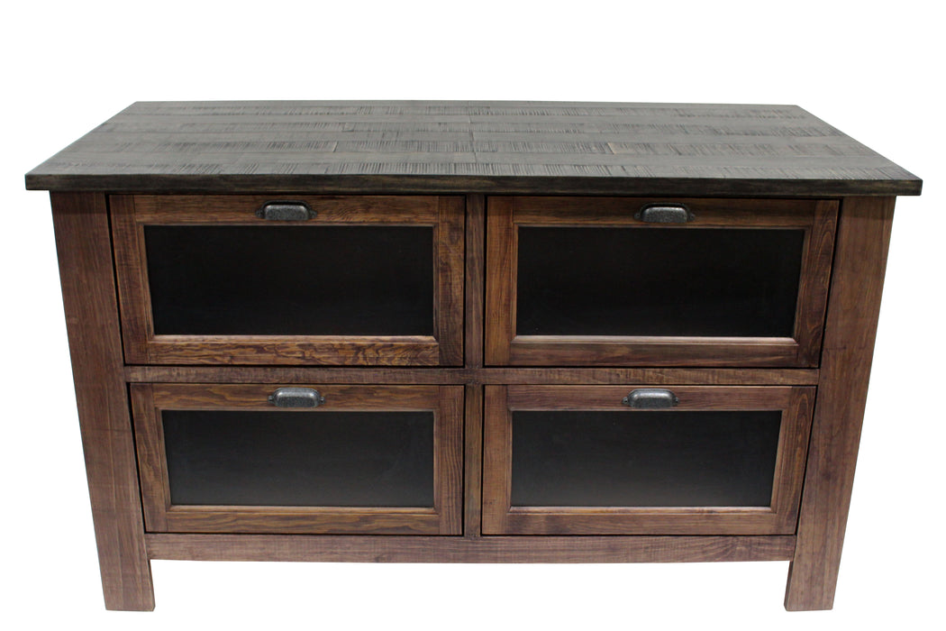 Emerson Kitchen Island - Rustic Walnut - Crafters and Weavers