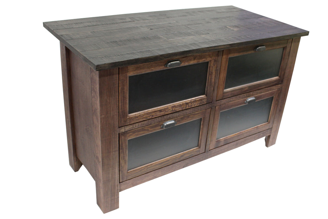 Emerson Kitchen Island - Rustic Walnut - Crafters and Weavers