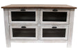 Emerson Kitchen Island - Distressed White - Crafters and Weavers